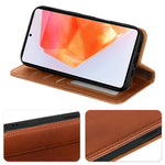 Til Samsung Galaxy A35 5G Cover Pung RFID-blokerende lædertelefoncover Stærk magnetlukning