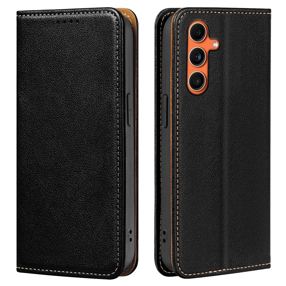 Til Samsung Galaxy A35 5G Cover Pung RFID-blokerende lædertelefoncover Stærk magnetlukning