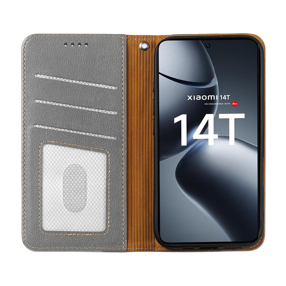 For Xiaomi 14T Case Wallet RFID Blocking Leather Phone Cover Strong Magnetic Closure