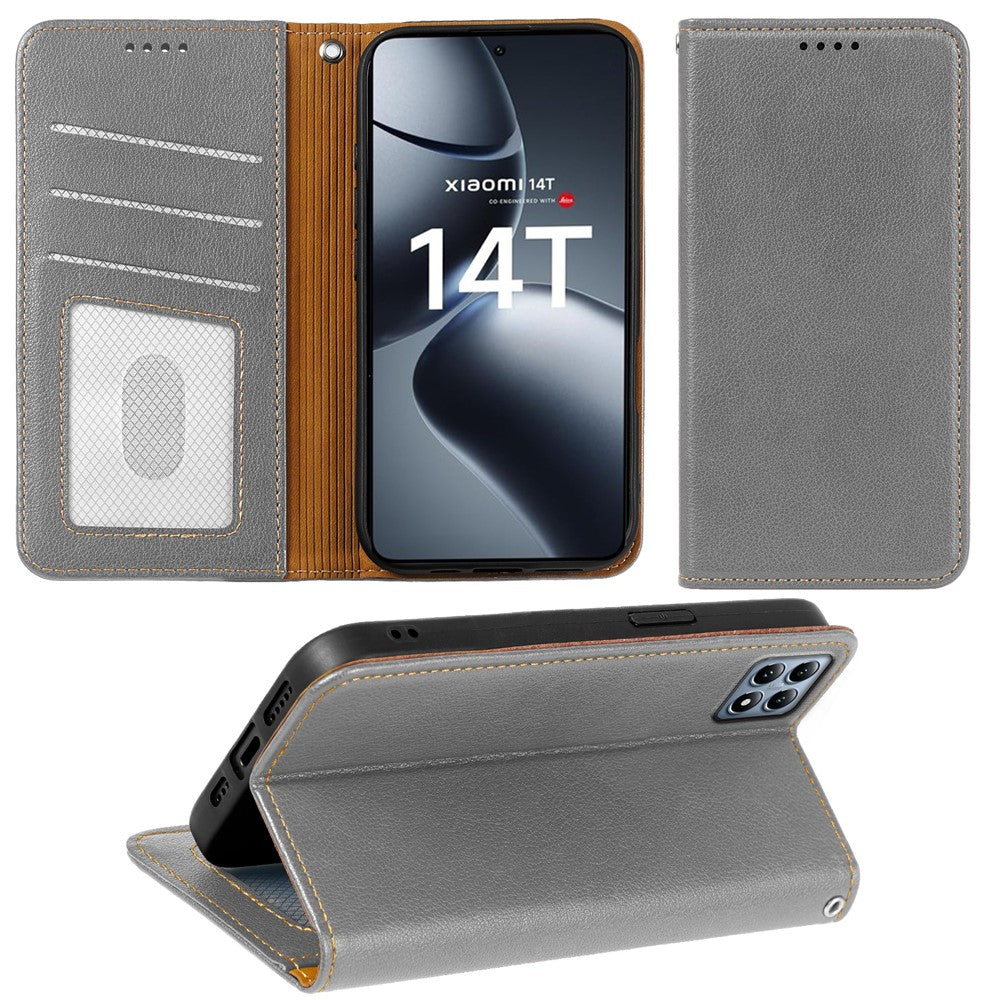 For Xiaomi 14T Case Wallet RFID Blocking Leather Phone Cover Strong Magnetic Closure