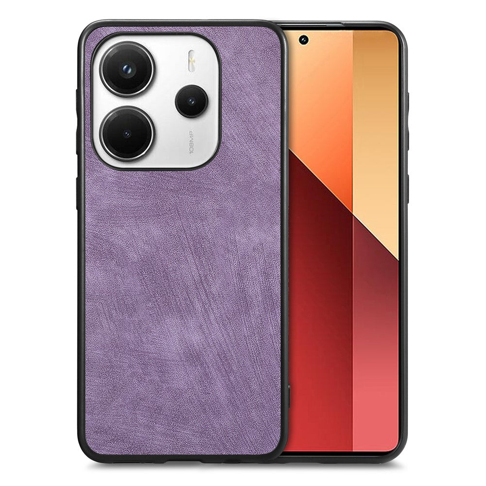 Xiaomi Redmi Note 14 5G-skal, stötsäkert, smalt retro-läder, bakstycke