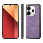 Xiaomi Redmi Note 14 5G-skal, stötsäkert, smalt retro-läder, bakstycke