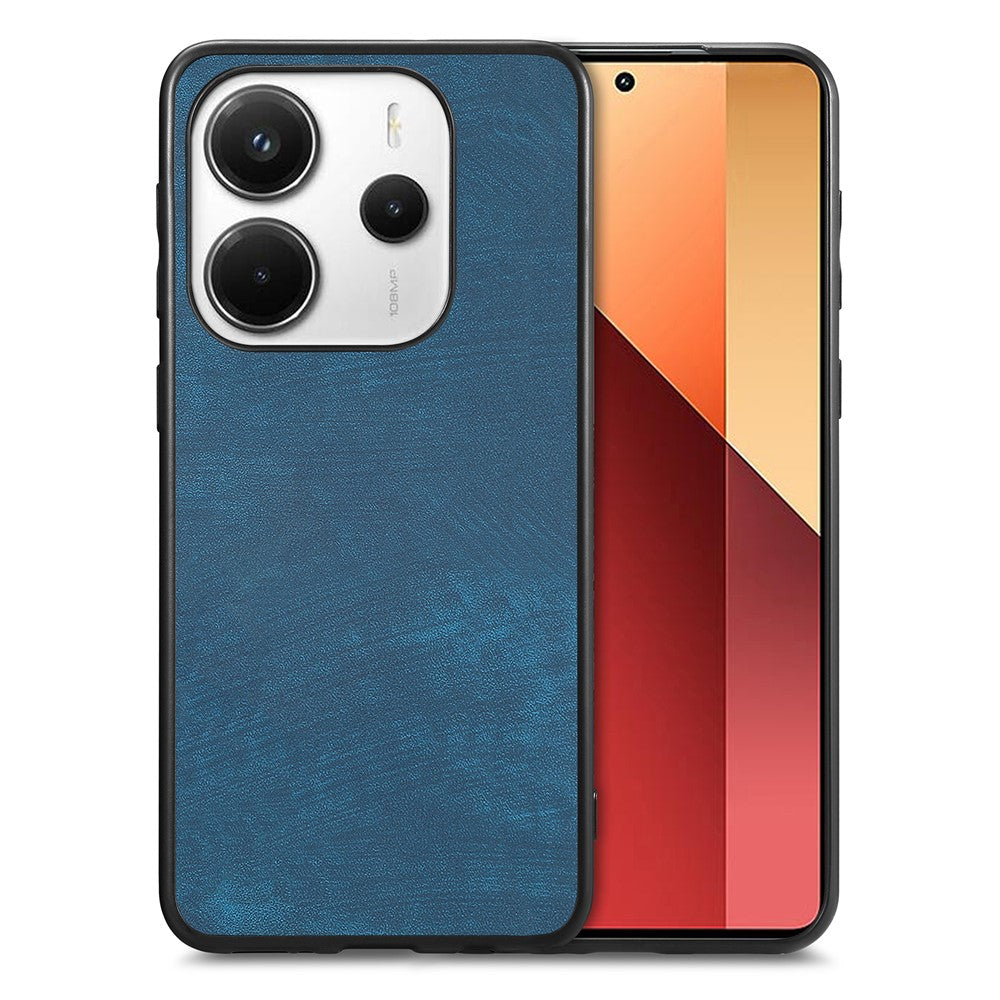 Xiaomi Redmi Note 14 5G-skal, stötsäkert, smalt retro-läder, bakstycke