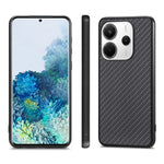 Xiaomi Redmi Note 14 5G-skal Kolfiberstruktur PU+PC+TPU mobilbaksida
