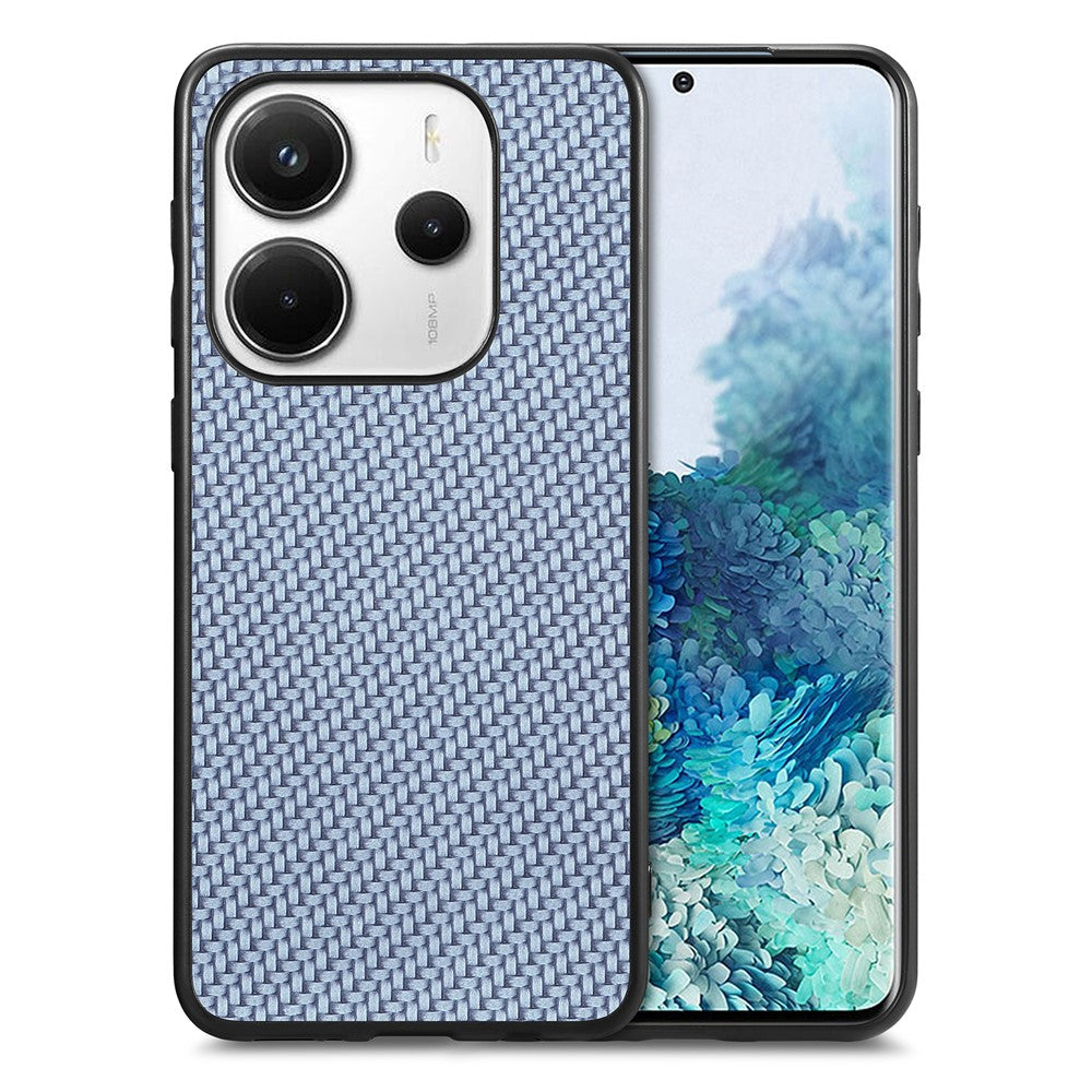For Xiaomi Redmi Note 14 5G Case Carbon Fiber Texture PU+PC+TPU Phone Back Cover