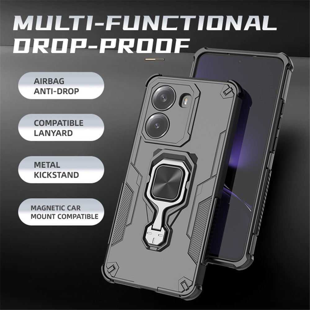 For Xiaomi Poco X7 Pro 5G  /  Redmi Turbo 4 5G Case Rotatable Ring Kickstand PC + TPU Shockproof Phone Cover