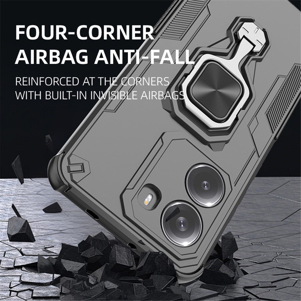 For Xiaomi Poco X7 Pro 5G  /  Redmi Turbo 4 5G Case Rotatable Ring Kickstand PC + TPU Shockproof Phone Cover