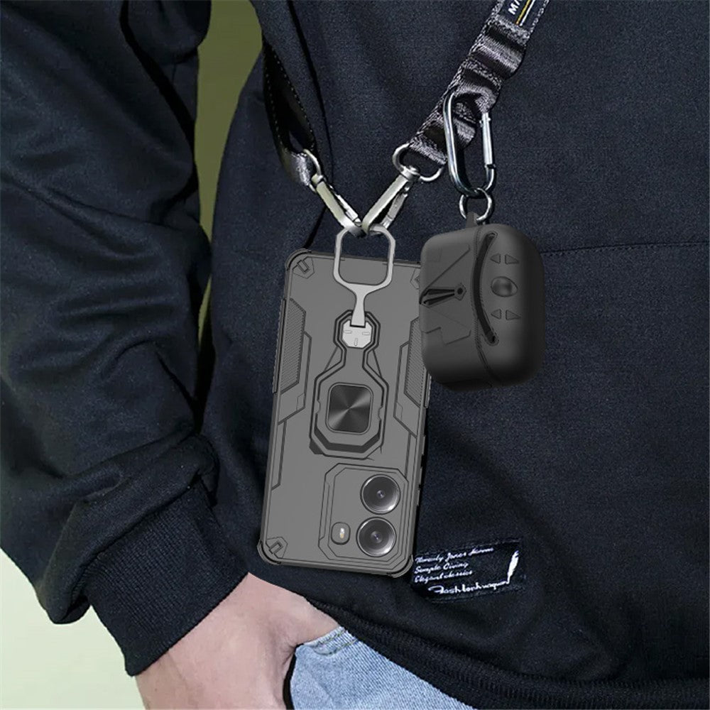 For Xiaomi Poco X7 Pro 5G  /  Redmi Turbo 4 5G Case Rotatable Ring Kickstand PC + TPU Shockproof Phone Cover