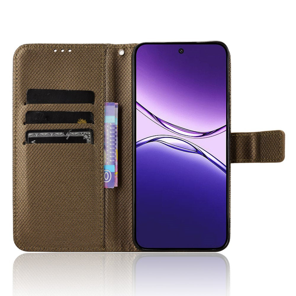 For Oppo F29 5G Case PU Leather Diamond Texture Wallet Phone Cover