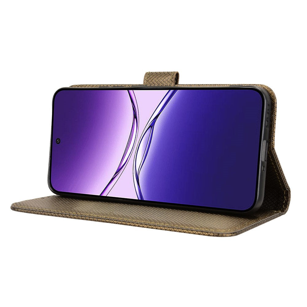 For Oppo F29 5G Case PU Leather Diamond Texture Wallet Phone Cover