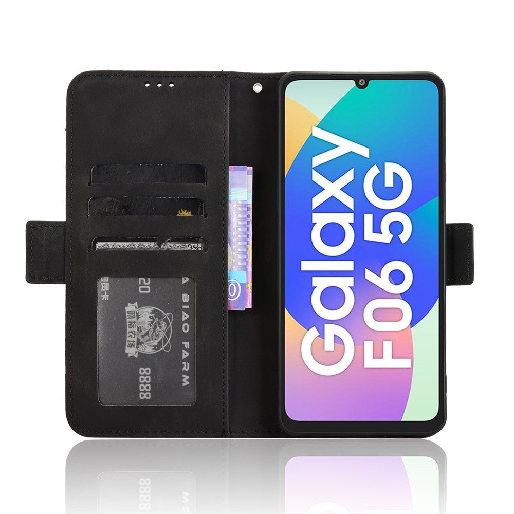 Til Samsung Galaxy F06 5G / M06 5G Læder Cover Telefon Pung Etui med Flere Kortlommer