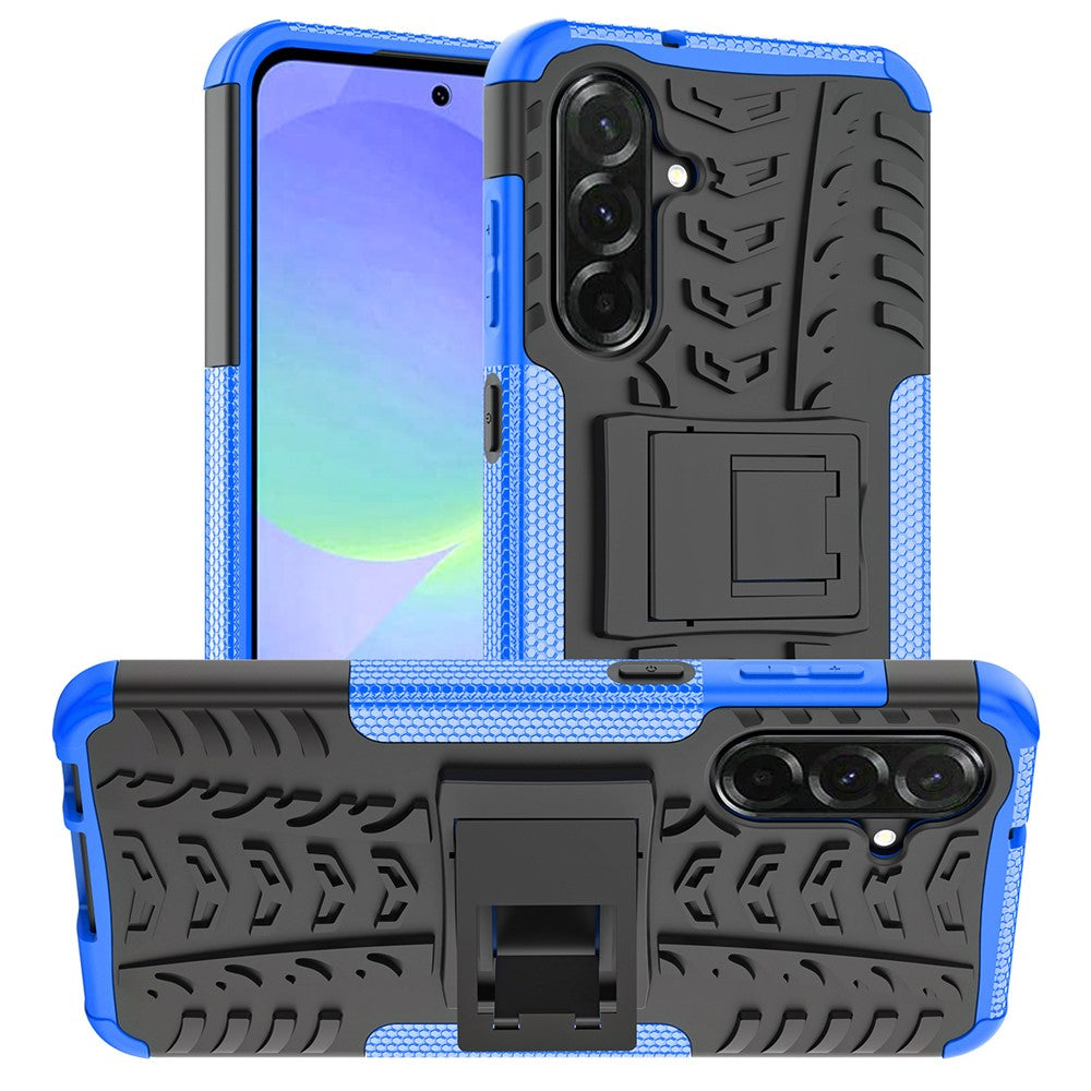 Samsung Galaxy A36 5G-skal PC+TPU Däckmönster Slim mobilskal med Stativ