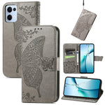 For Oppo Reno13 5G (Global) Case with Strap Butterfly Pattern PU Leather Wallet Phone Cover