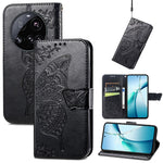 For Xiaomi 15 Ultra Case with Strap Butterfly Pattern PU Leather Wallet Phone Cover