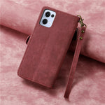 For Oppo Reno13 5G (Global) Zipper Wallet Case Geometry Lines Leather Phone Cover with Strap
