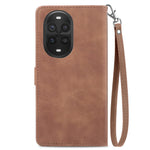 For Huawei nova 13 Pro 5G Zipper Wallet Case with Strap Flower Imprint PU Leather Phone Cover