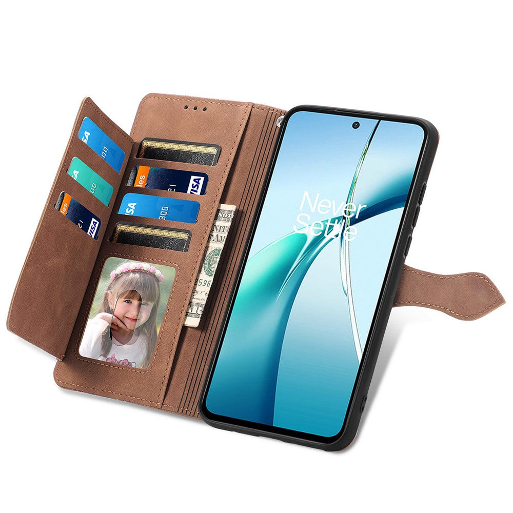 For Huawei nova 13 Pro 5G Zipper Wallet Case with Strap Flower Imprint PU Leather Phone Cover