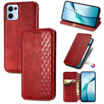 For Oppo Reno13 5G (Global) Case Rhombus Imprint PU Leather Wallet Phone Cover