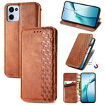 For Oppo Reno13 5G (Global) Case Rhombus Imprint PU Leather Wallet Phone Cover