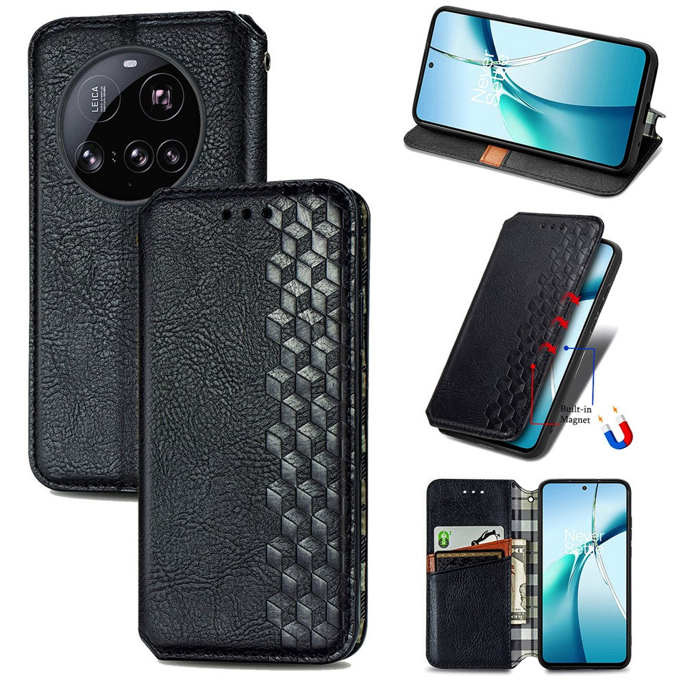 For Xiaomi 15 Ultra Case Rhombus Imprint PU Leather Wallet Phone Cover
