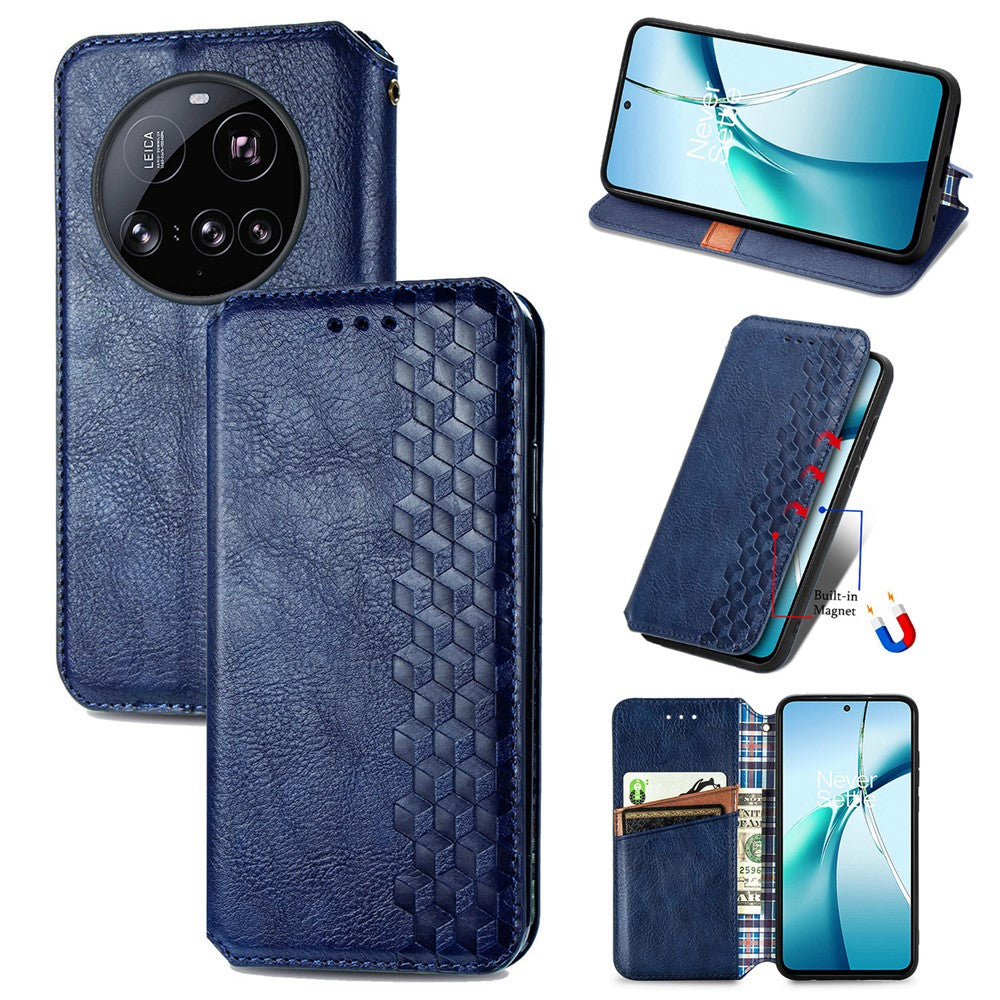 For Xiaomi 15 Ultra Case Rhombus Imprint PU Leather Wallet Phone Cover