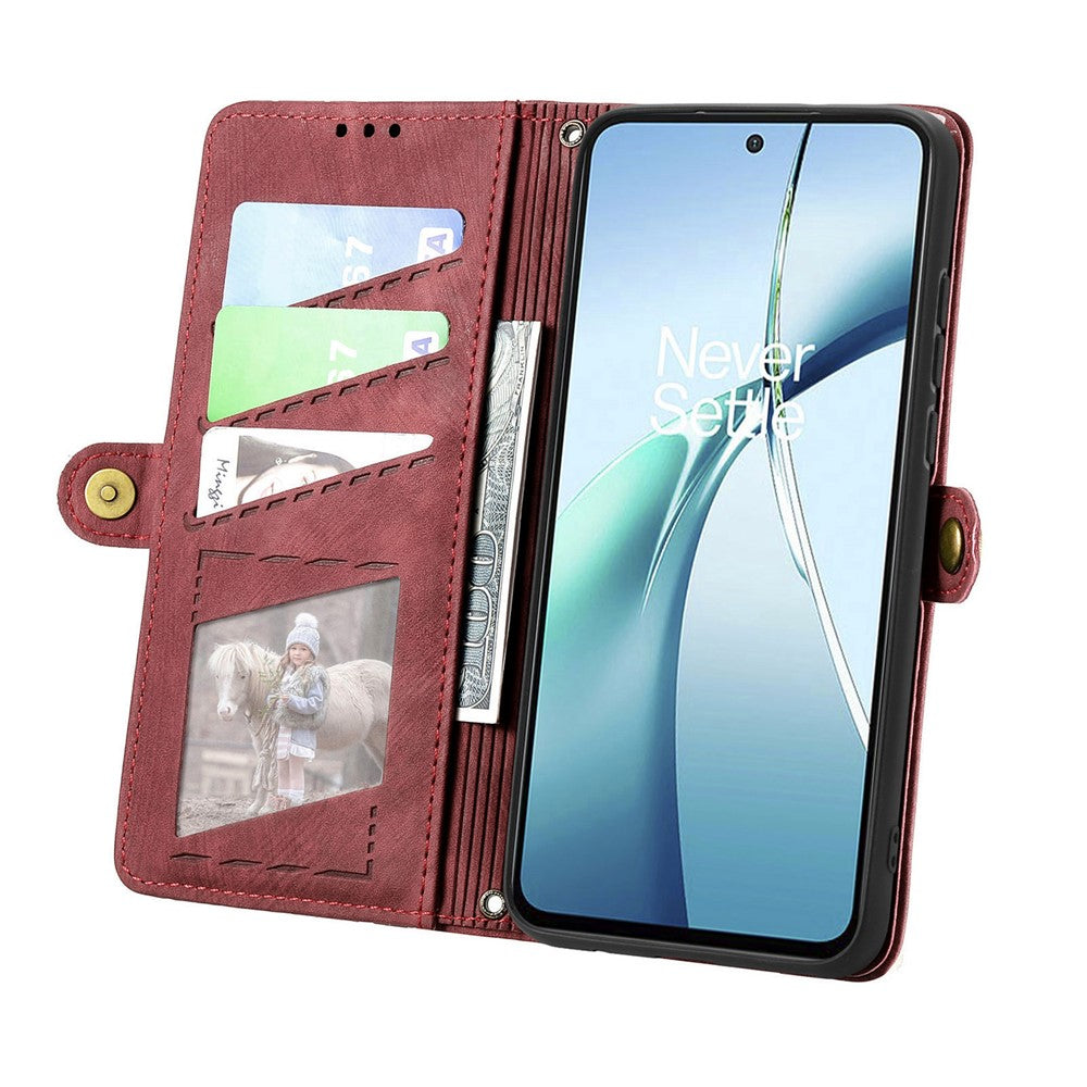 For Huawei nova 13 Pro 5G Zipper Wallet Case Geometry Lines Leather Phone Cover with Strap