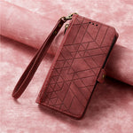 For Huawei nova 13 Pro 5G Zipper Wallet Case Geometry Lines Leather Phone Cover with Strap