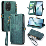 For Huawei nova 13 Pro 5G Zipper Wallet Case Geometry Lines Leather Phone Cover with Strap