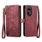 For Huawei nova 13 5G Zipper Wallet Case Geometry Lines Leather Phone Cover with Strap