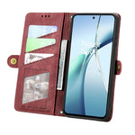 For Huawei nova 13 5G Zipper Wallet Case Geometry Lines Leather Phone Cover with Strap