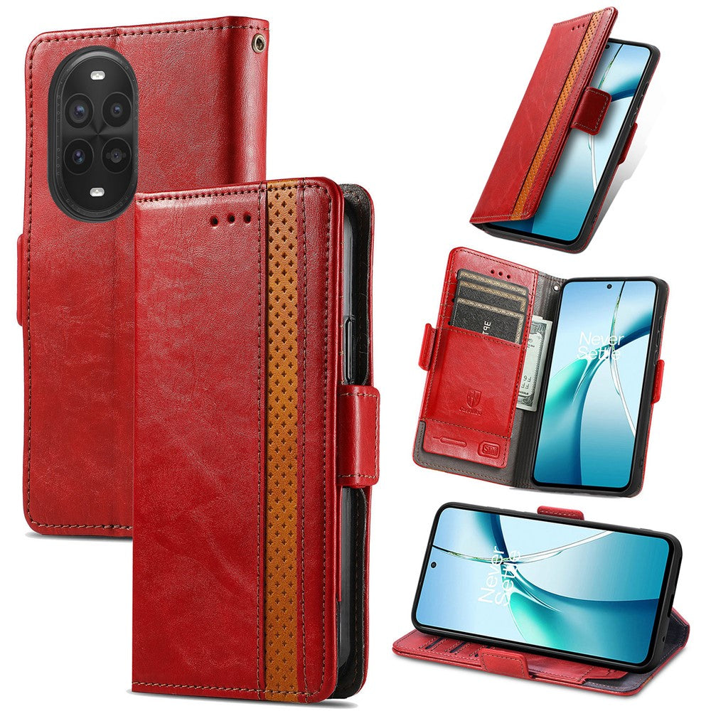 CASENEO För Huawei Nova 13 Pro 5G mobilskal PU-läderfodral med stativ och RFID-blockerande plånbok