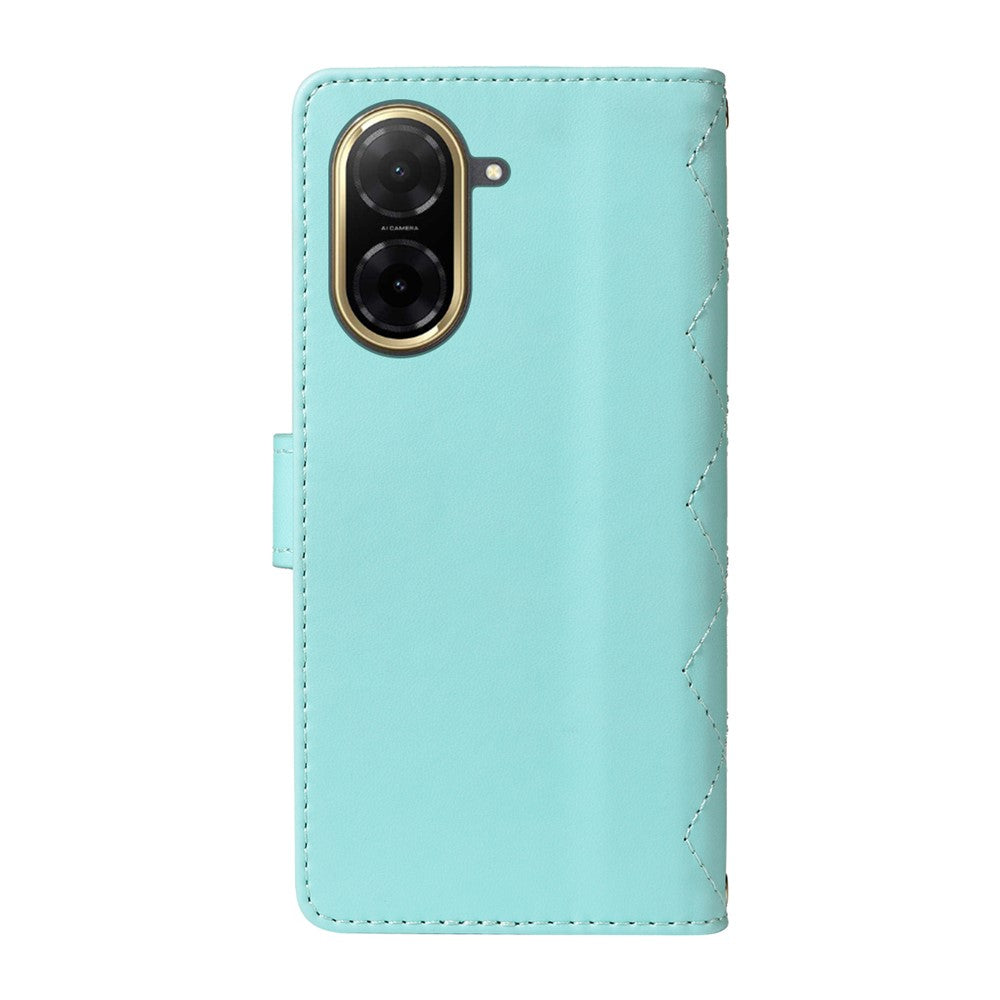 For Xiaomi Redmi A5 NFC (EU) (173.45mm) Wallet Case Rhombus Leather Phone Cover with Strap