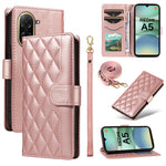 For Xiaomi Redmi A5 NFC (EU) (173.45mm) Wallet Case Rhombus Leather Phone Cover with Strap