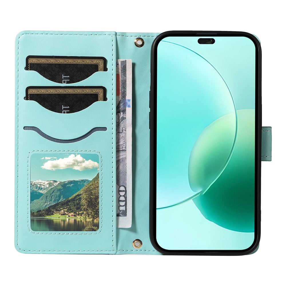 For Honor 400 Lite 5G Wallet Case Rhombus Leather Phone Cover with Strap