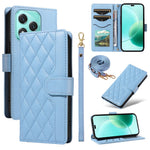 For Honor 400 Lite 5G Wallet Case Rhombus Leather Phone Cover with Strap