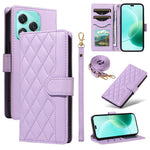 For Honor 400 Lite 5G Wallet Case Rhombus Leather Phone Cover with Strap
