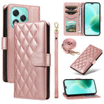 For Honor 400 Lite 5G Wallet Case Rhombus Leather Phone Cover with Strap