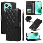 For Honor 400 Lite 5G Wallet Case Rhombus Leather Phone Cover with Strap