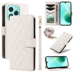 For Honor 400 Lite 5G Wallet Case Rhombus Leather Phone Cover with Strap