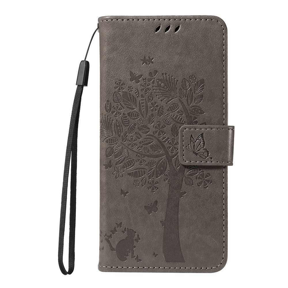 For Xiaomi Redmi A5 NFC (EU) (173.45mm) Phone Case with Stand Cat Tree Pattern Leather Wallet Mobile Cover