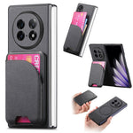 For Oppo Find N5 5G Magnetic Case Kickstand Denim Texture Leather Back Cover with Detachable Card Bag