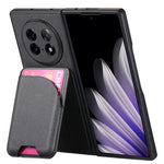 For Oppo Find N5 5G Magnetic Case Kickstand Denim Texture Leather Back Cover with Detachable Card Bag
