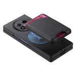 For Oppo Find N5 5G Magnetic Case Kickstand Denim Texture Leather Back Cover with Detachable Card Bag