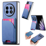 For Oppo Find N5 5G Magnetic Case Kickstand Denim Texture Leather Back Cover with Detachable Card Bag