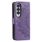 For Samsung Galaxy Z Fold4 5G Mandala Flower Pattern Imprinted Wallet Case PU Leather Stand Magnetic Flip Cover