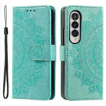 For Samsung Galaxy Z Fold4 5G Mandala Flower Pattern Imprinted Wallet Case PU Leather Stand Magnetic Flip Cover