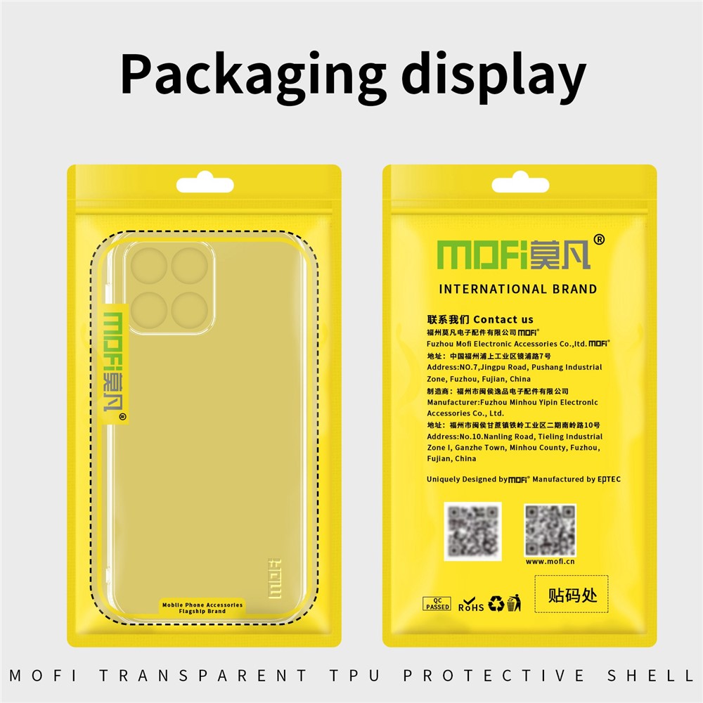 MOFI for Honor X8 5G Bump Proof TPU Shell, Clear Crystal Not-Yellowing Case Protective Phone Cover