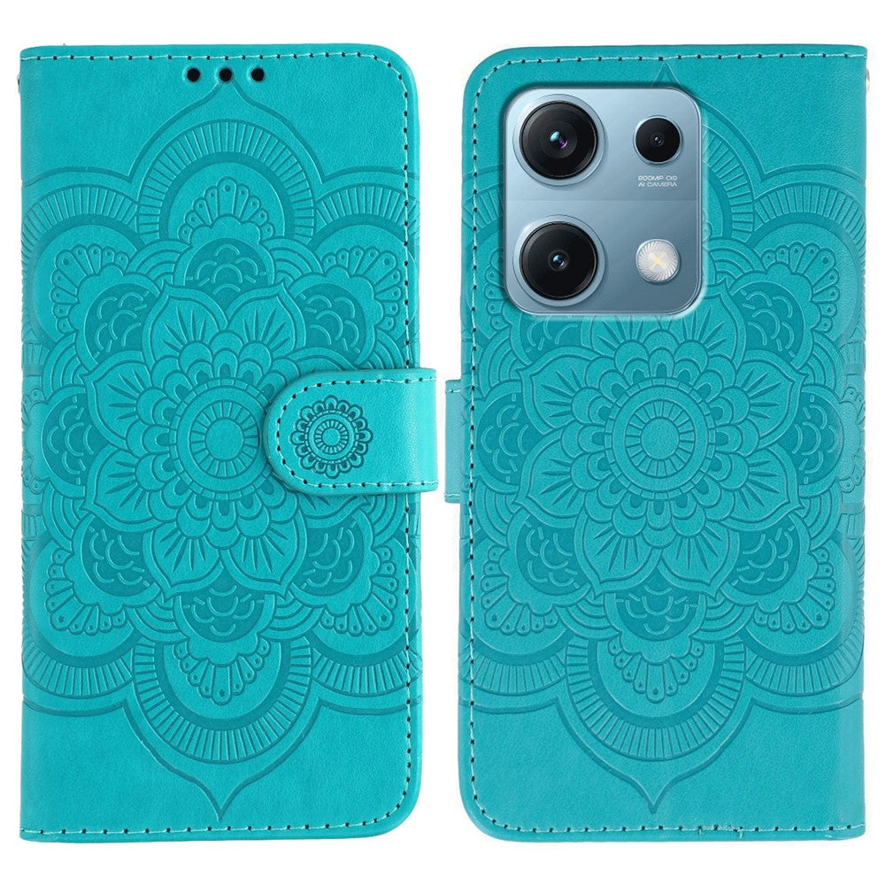 For Xiaomi Redmi Note 14S 4G / Note 13 Pro 4G / Poco M6 Pro 4G Case PU Leather Mandala Imprinted Design Wallet Phone Cover