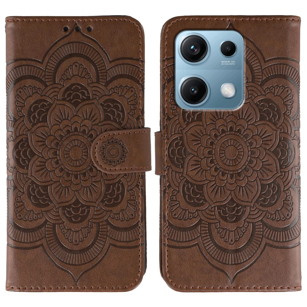 For Xiaomi Redmi Note 14S 4G / Note 13 Pro 4G / Poco M6 Pro 4G Case PU Leather Mandala Imprinted Design Wallet Phone Cover