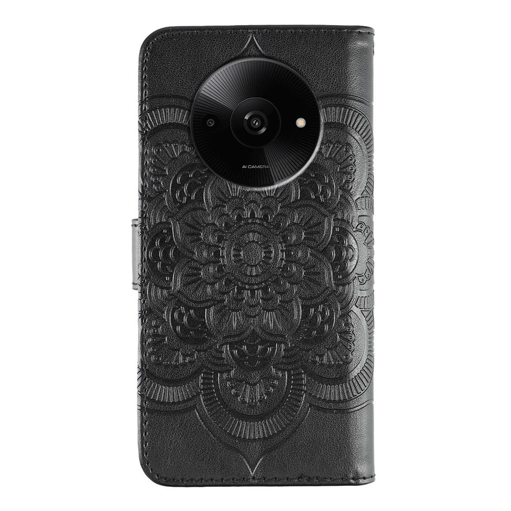 For Xiaomi Poco C61 4G / Redmi A3 4G Case PU Leather Mandala Imprinted Design Wallet Phone Cover